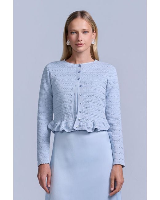 Rave on Trend Blue Pointelle Cardigan