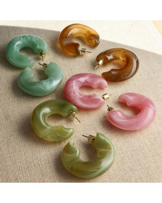 Hye Jane Jewelry Brown Honey Tortoise Rena Hoops