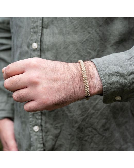 Harbour Uk Metallic Neutrals Hylander Chunky Steel Rope Bracelet for men
