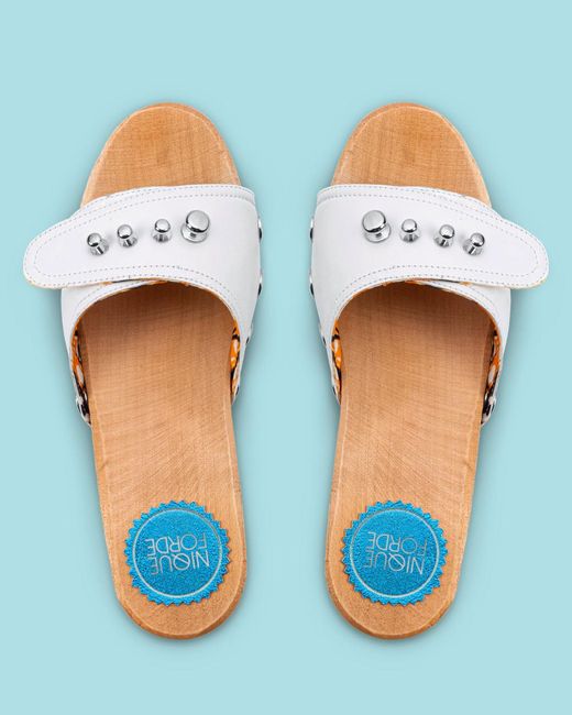 Nique Forde White Cotton Georgie Sandals