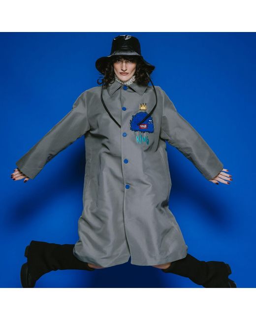 King Naked Green Fur Me Not Trench Coat for men