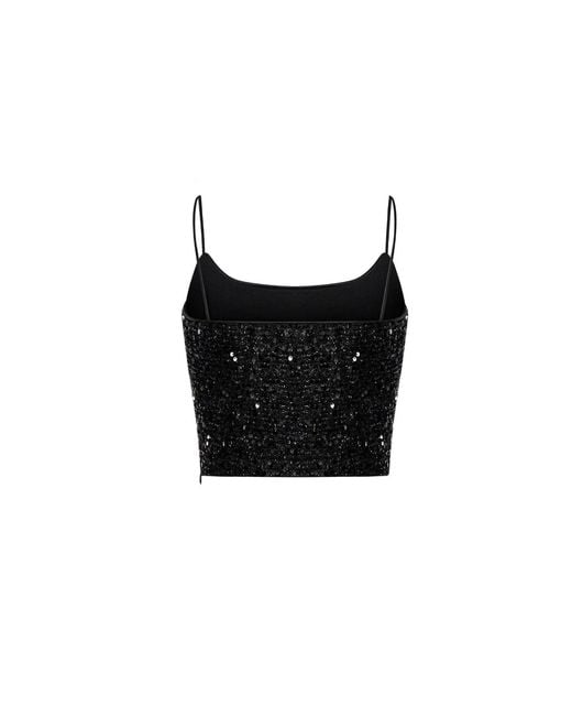 Elsava Black Nox Sequin Top