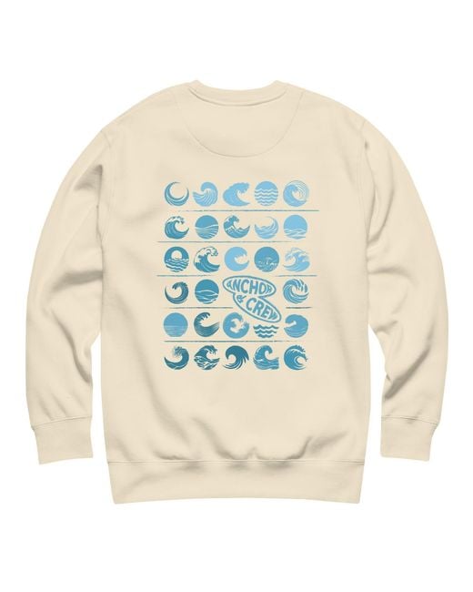 Anchor and Crew Neutrals Natural Surf N Waves Passenger Organic Cotton Sweatshirt