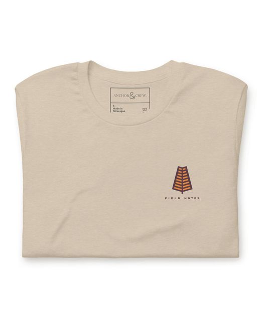 Anchor and Crew Natural Neutrals Desert Dust Three Field Notes Organic Cotton T-Shirt for men