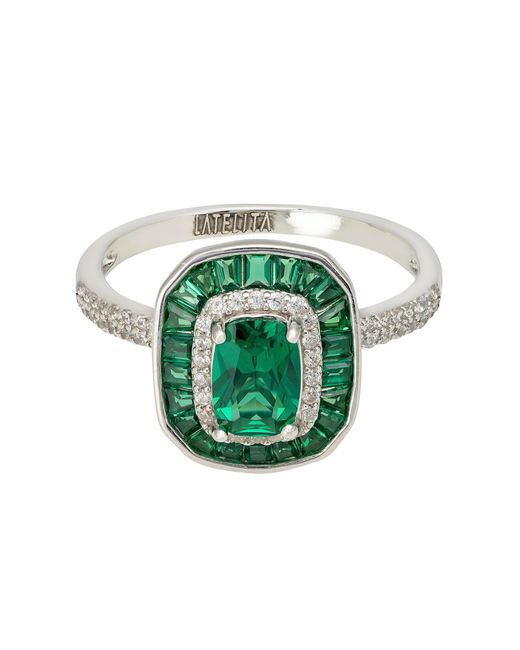 Latelita London Green Great Gatsby Cocktail Ring Emerald