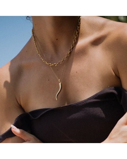 Mickey's Girl Metallic Mega Lucky Italian Horn Necklace