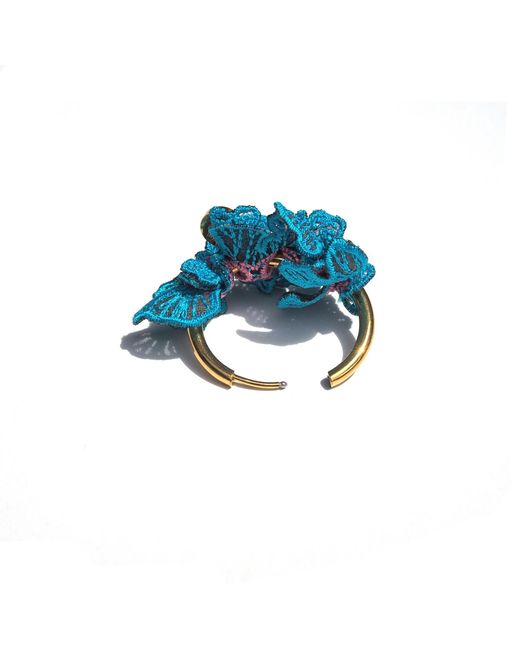 Nana Watanabe Blue Swell Wave-Inspired Embroidered Earrings