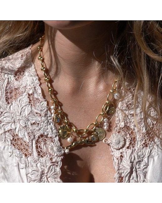Sccollection Metallic Lola & Pearl Cheetah Charm Necklace