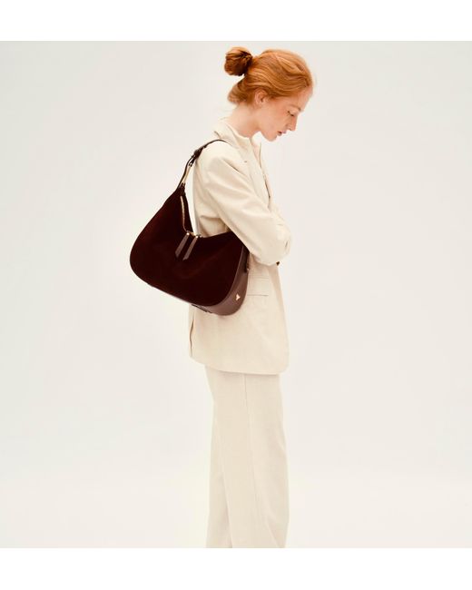 Apatchy London Purple The Charlie Burgundy Suede Bag