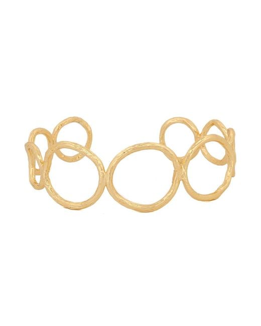 Ebru Jewelry Metallic Cleopatra Golden Cuff Bracelet