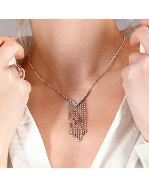 Lucy Quartermaine Metallic Waterfall V Necklace