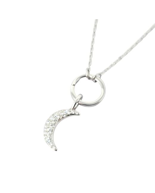 Harfi Metallic Sterling Crescent Moon Pendant Charm Necklace