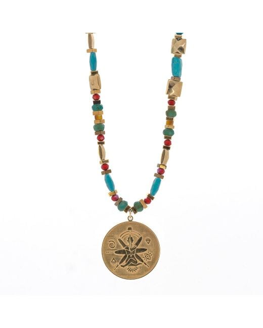 Ebru Jewelry Metallic See The Good Yoga Beaded Necklace