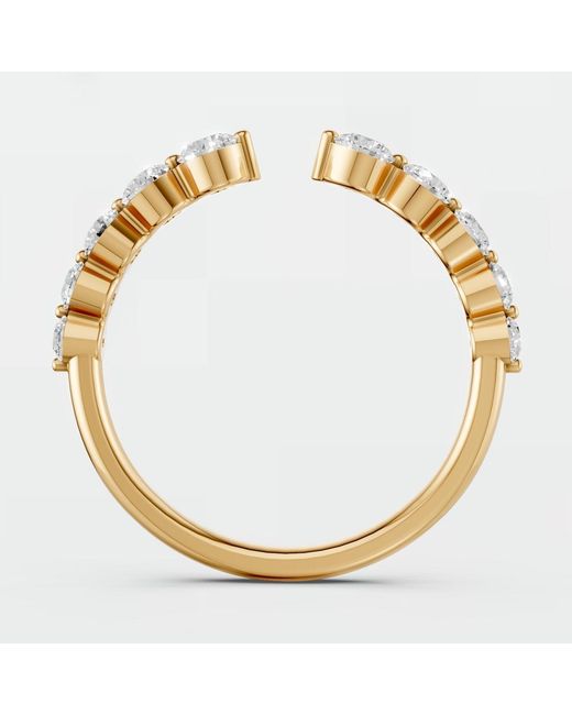 Aya Fine Jewelry Metallic Modern Open Round Lab Diamond Stackable Band