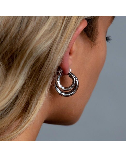 Aaria London Metallic Chateau Hoops