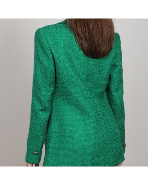 Nuvv Collection Green Casual Tweed Blazer