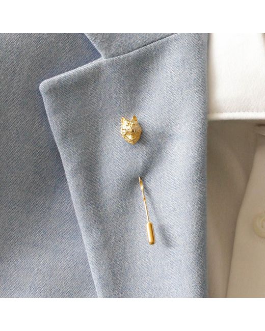 Lee Renee Metallic Wolf Tie Pin/Twist Tie Pin – for men