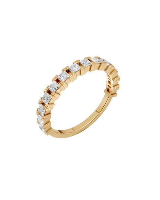 Aya Fine Jewelry Metallic Princess Cut Lab Diamond Eternity Wedding Band Ring