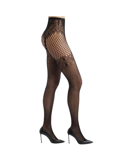 HIGH HEEL JUNGLE by KATHRYN EISMAN Black Suspend Reality Mesh Tights