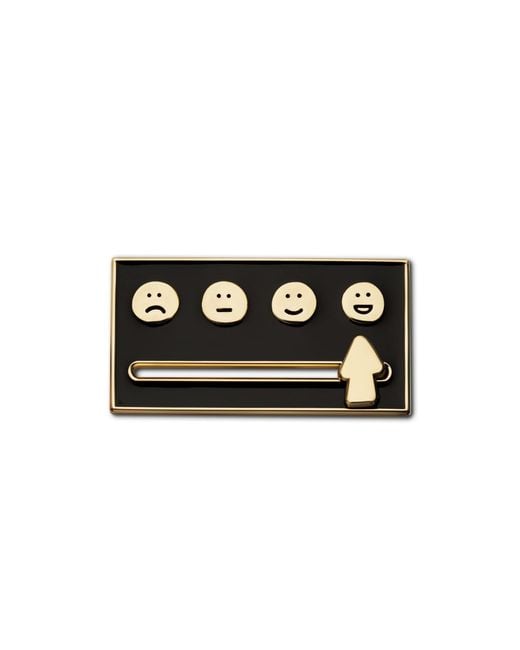 Make Heads Turn Black Enamel Sliding Pin Mood Meter