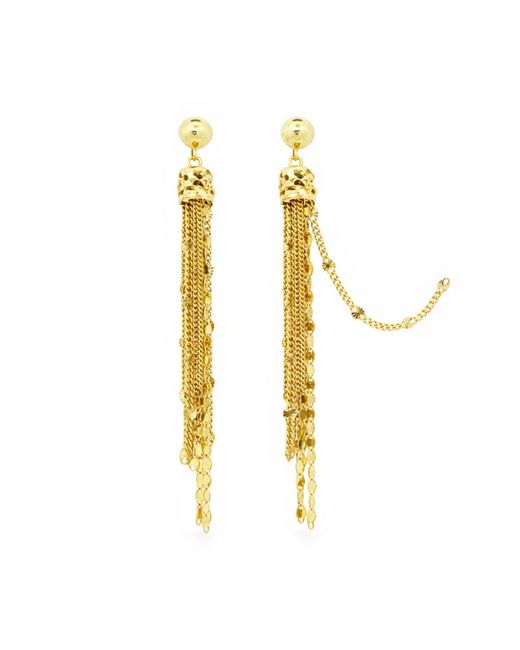 Unaloe Metallic Vermeil Marrakech Fringe Drop Earrings – Luxury Contemporary Designer Statement Jewelry