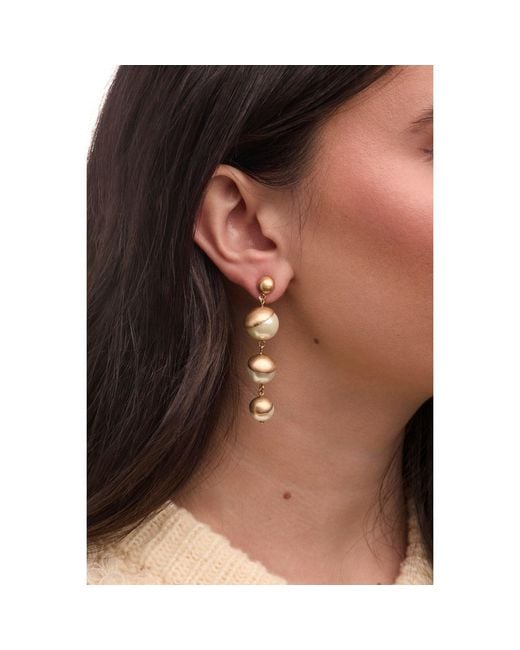 Saachi White Half Moon Earring