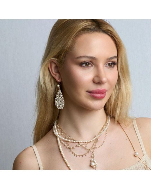 Corina Mardari Jewelry Metallic Statement Pearl Handmade Earrings