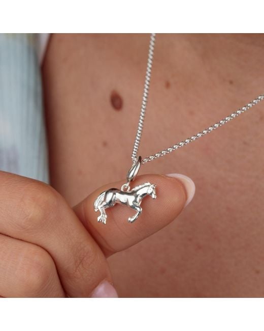 Lily Charmed Metallic Sterling Horse Charm Necklace
