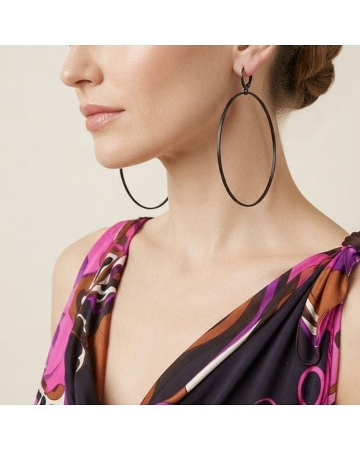 Jaredjamin Metallic Nyx Halo Textured Hoop Earrings