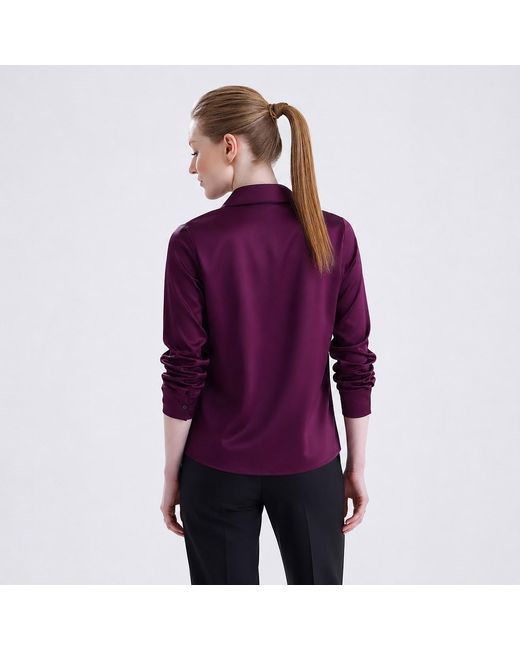 Maan Istanbul Purple Smooth Satin Shirt