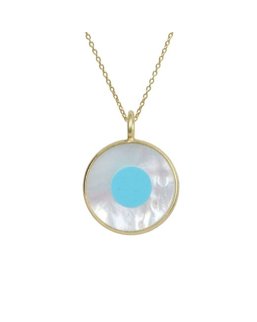 Hye Jane Jewelry Blue Mother Of Pearl Vera Evil Eye Necklace