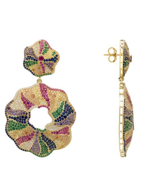 Latelita London Metallic Esmeralda Multi-Coloured Statement Drop Earrings