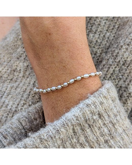 Kiri & Belle Metallic Nina Tiny Pearl And Bead Filled Bracelet