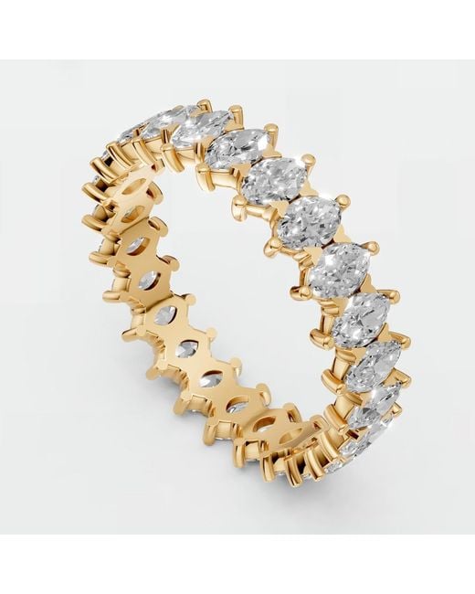 Aya Fine Jewelry Metallic Handcrafted Marquise Lab Diamond Eternity Band & Wedding Ring