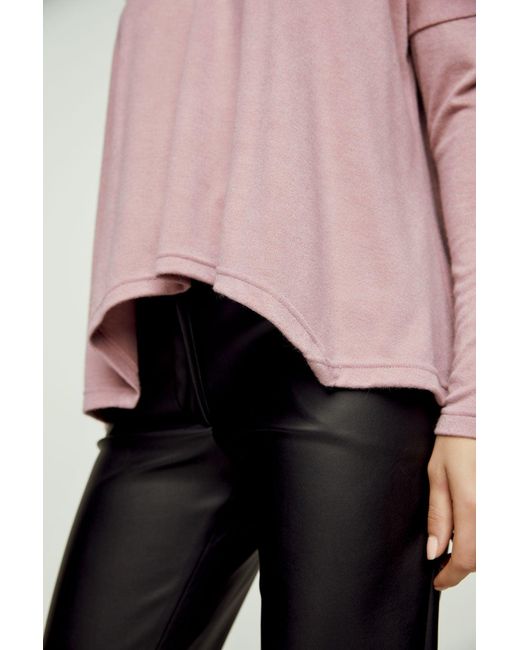 Conquista Pink Knit Handkerchief Hem Top