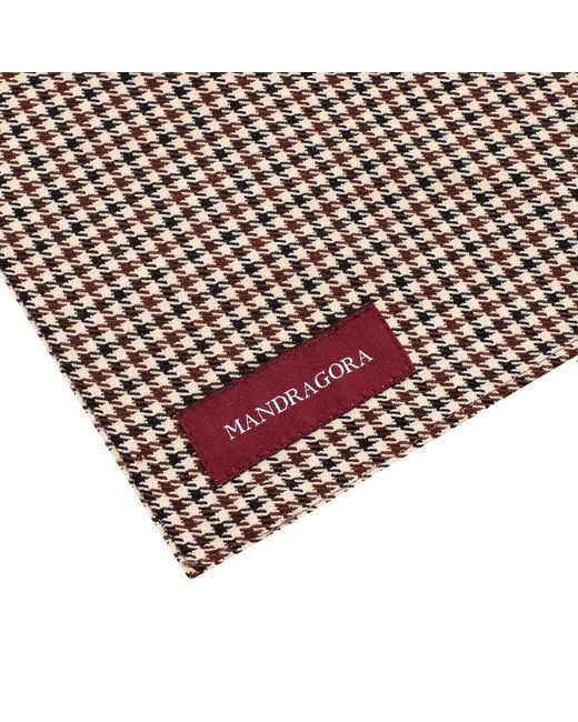 Mandragora Brown Houndstooth Scarf Retto