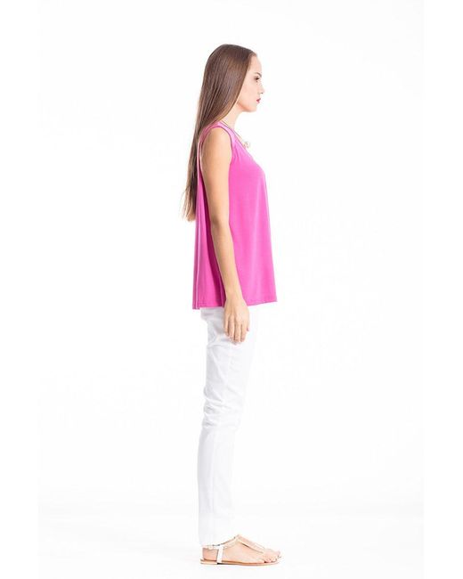 Conquista Pink V Neck Pleat Detail Top