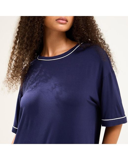 Pretty You London Blue Bamboo Classic Tee Dress