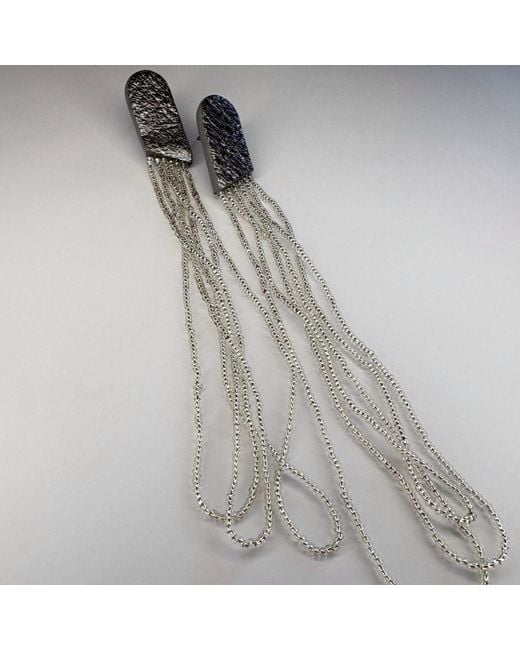 WAIWAI Metallic Lyra Beaded Leather Earrings