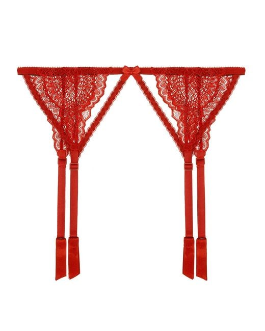 Journelle Red Natalia Suspender Belt Scarlet