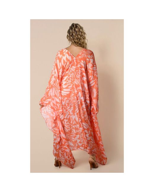 Coco Riko Ibiza Orange Neutrals Johanna Maxi Kaftan Tangerine