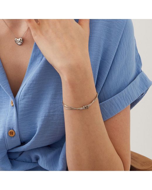 Spero London Metallic Snake Chain Knot Bracelet & Choker Set