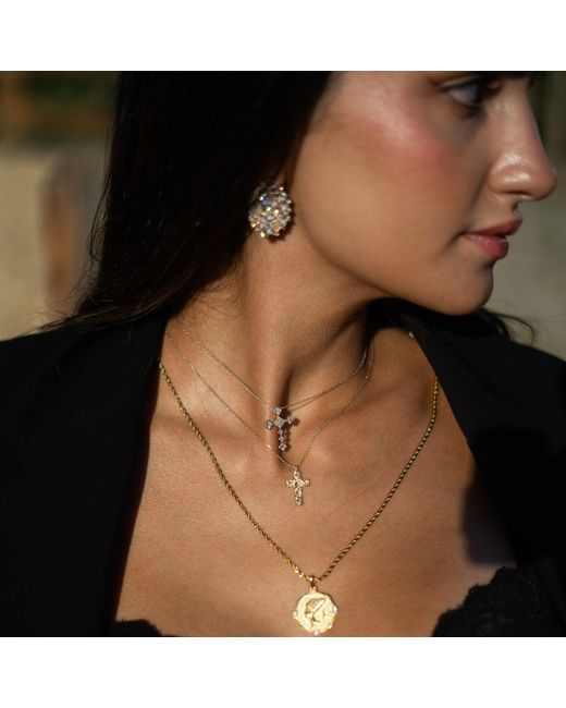 Ebru Jewelry Metallic Divine Faith Minimalist Cross Necklace