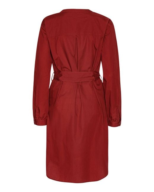 GROBUND Red The Maalia Shirt Dress
