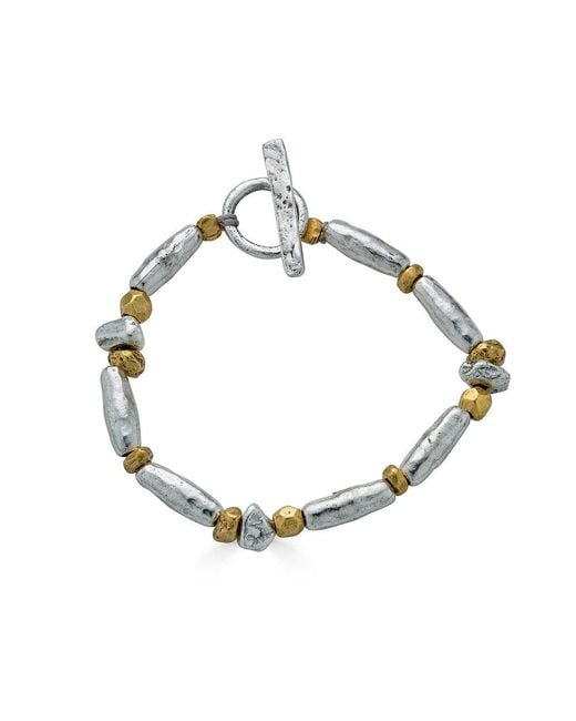 Loni Paul Jewelry Metallic Mixed Metal Organic Bead Bracelet