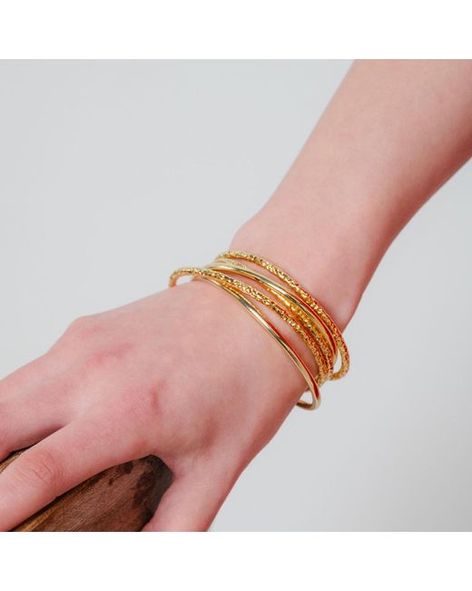Nazzar Metallic Slim Hammered Cuff Bangle