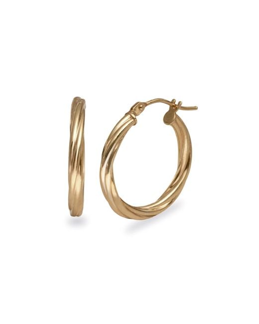 Zohreh Metallic Medium Twisted Hoop Earring Pair 9K