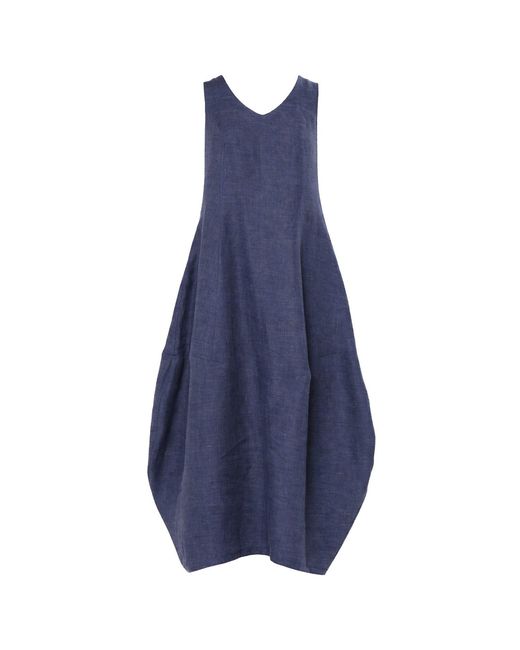 Metamorph Blue Linen Denim Balloon Dress