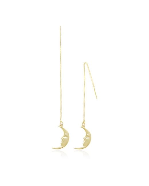 C.J.M Metallic Chain Moon Earrings