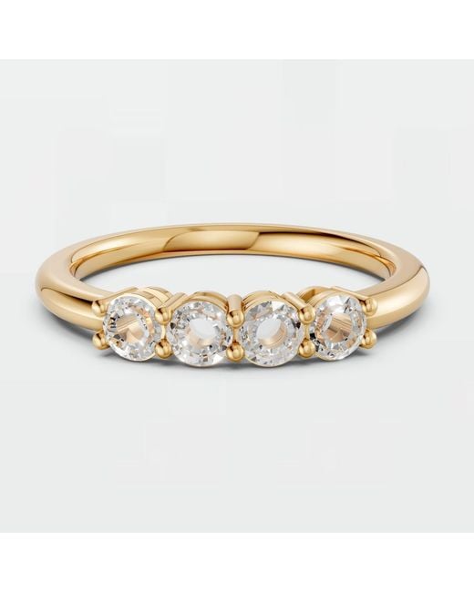 Aya Fine Jewelry Metallic Delicate Four Stone Lab Diamond Ring